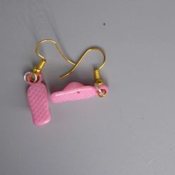 Share miniature pink flip flop novelty earrings length 20mm width 8mm