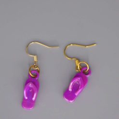 miniature purple flip flop novelty earrings length 20mm width 8mm