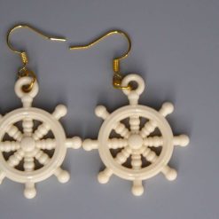 miniature nautical ship wheel novelty earrings length 35mm width 31mm
