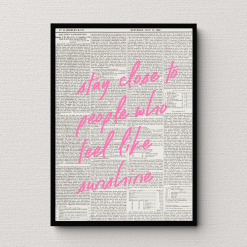 Stay Close Newspaper Wall Art Poster Print