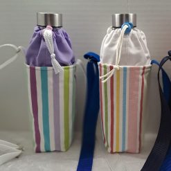 STRIPES Embroidered water bottle carrier/holder + FREE BOTTLE