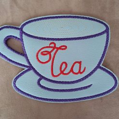 BLUE TEA CUP Shaped Large Drinks Coaster, Mug rug 2 BLUE TEA CUP Shaped Large Drinks Coaster, Mug rug 2