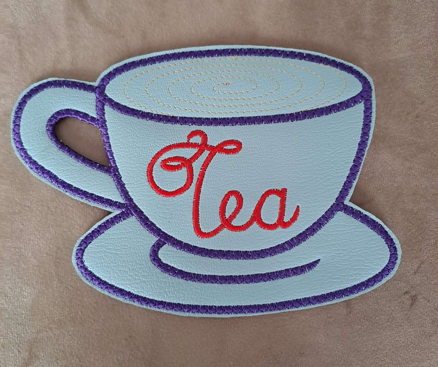 BLUE TEA CUP Shaped Large Drinks Coaster, Mug rug BLUE TEA CUP Shaped Large Drinks Coaster, Mug rug