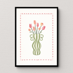 Tulip Vase Wall Art Poster Print