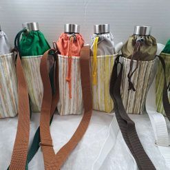 UNEVEN STRIPES Embroidered water bottle carrier/holder + FREE BOTTLE