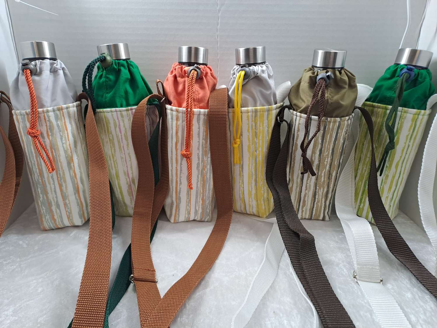 UNEVEN STRIPES Embroidered water bottle carrier/holder + FREE BOTTLE UNEVEN STRIPES Embroidered water bottle carrier/holder + FREE BOTTLE