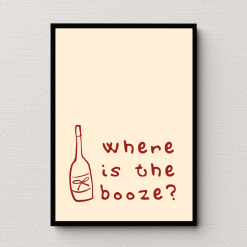 Where Is The Booze Wall Art Poster Print