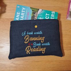 Book sleeve - BOOK WORTH BANNING - Dark blue denim