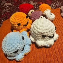 Reversible Chenille Mood Octopus Plushie: Stress Relief Fidget Toy