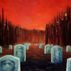 "Cyber Graveyard 2" - Original Oil Painting