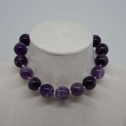 Chunky Amethyst Knotted Adjustable Slider Bracelet
