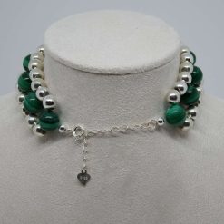 Malachite & Hematite Ladder Weave Bracelet 2