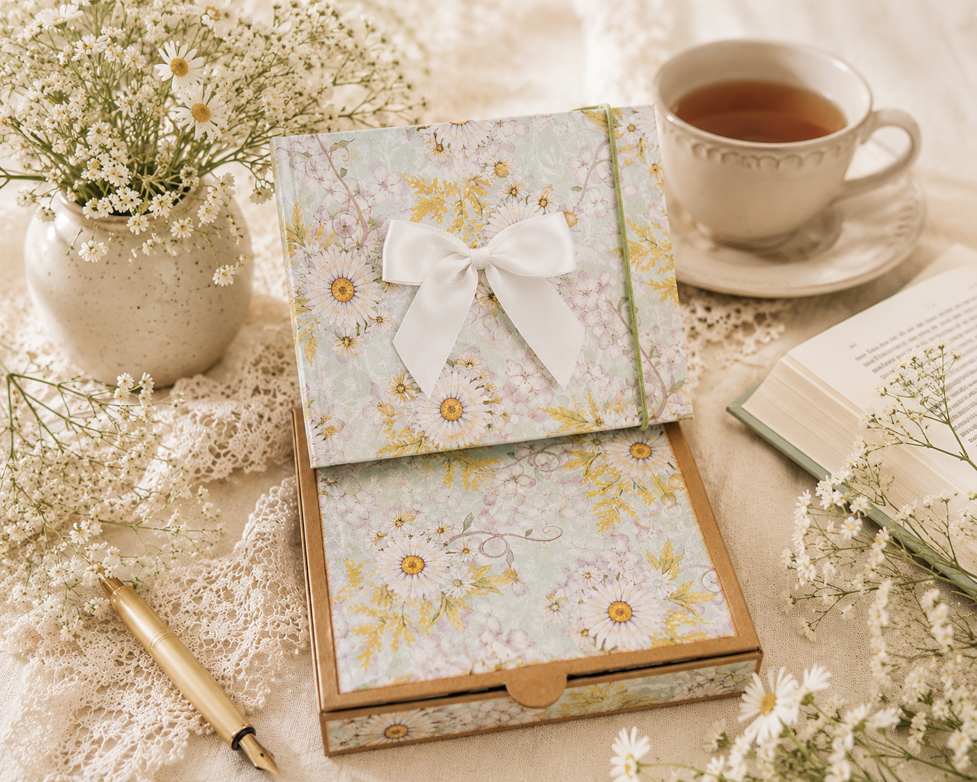 Handmade Floral Notebook - Daisy Handmade Floral Notebook - Daisy