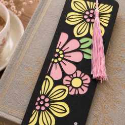 Handmade Floral Bookmark with Pink Tassel 1