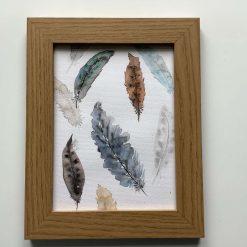 Hand Painted Framed Feather Print