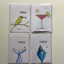4 x notelet/cards and envelopesHand painted watercolours