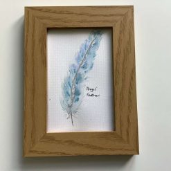 Hand painted “Angel Feather” framed watercolour print 8 x6 ins (Copy)