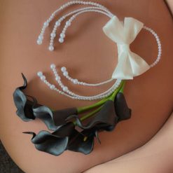 Black calla lily hoop bridal bouquet 5 Black calla lily hoop bridal bouquet 5