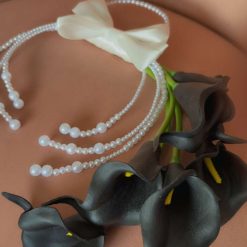 Black calla lily hoop bridal bouquet 4 Black calla lily hoop bridal bouquet 4