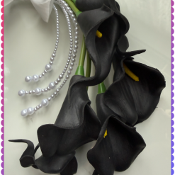 Black calla lily hoop bridal bouquet 1 Black calla lily hoop bridal bouquet 1
