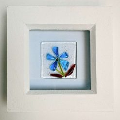 Framed Glass Art - Blue Bloom