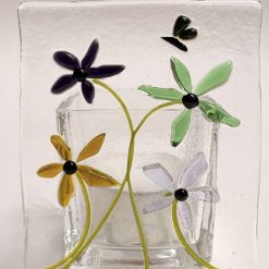 Tea Light - Delicate Flowers and Butterfly