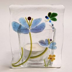 Tea Light - Delicate Flowers and Butterfly