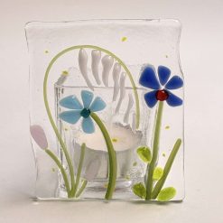 Tea Light - Delicate Flowers and Butterfly
