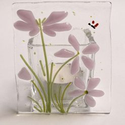 Tea Light - Delicate Flowers and Butterfly