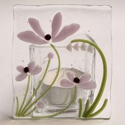 Tea Light - Delicate Flowers and Butterfly