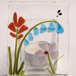 Tea Light - Delicate Flowers and Butterfly