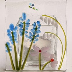 Tea Light - Delicate Flowers and Butterfly