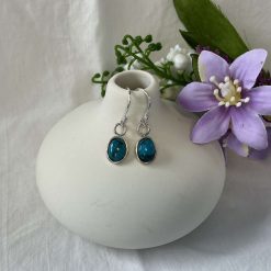 Natural Turquoise Gemstone Sterling Silver Handmade Earrings