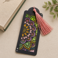 Handmade Floral Mandala Bookmark with Pink Tassel