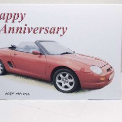 MGF Mk1 1996 (Red) - Birthday, Anniversary, Retirement or Plain Greeting Card 3 MGF Mk1 1996 (Red) - Birthday, Anniversary, Retirement or Plain Greeting Card 3