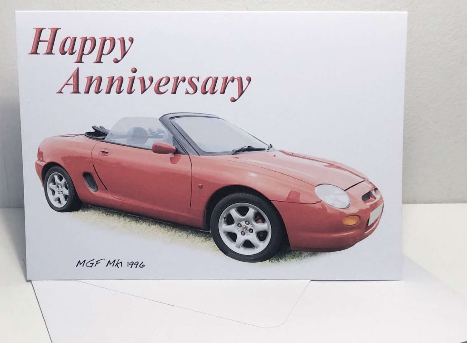 MGF Mk1 1996 (Red) - Birthday, Anniversary, Retirement or Plain Greeting Card MGF Mk1 1996 (Red) - Birthday, Anniversary, Retirement or Plain Greeting Card
