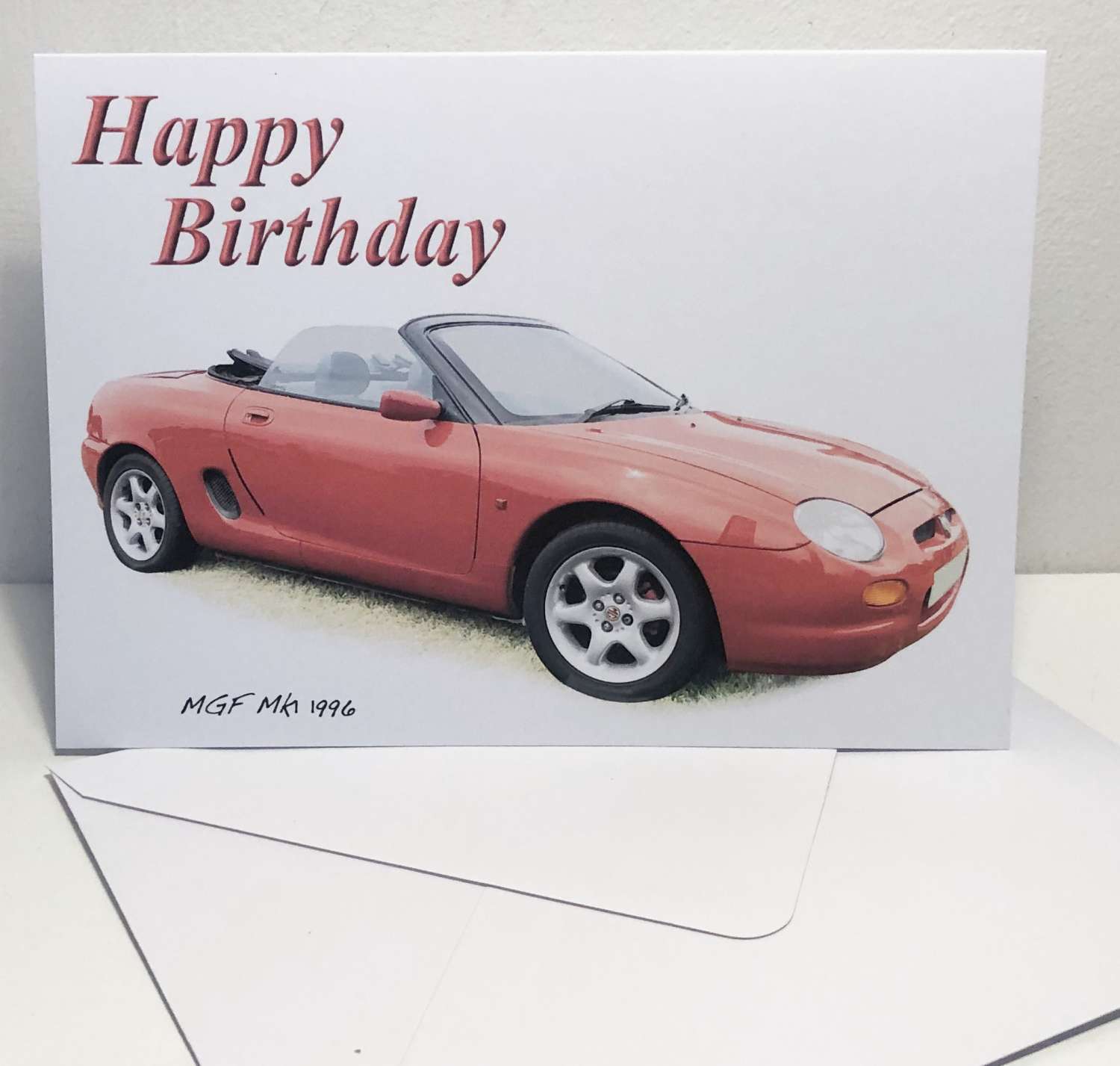 MGF Mk1 1996 (Red) - Birthday, Anniversary, Retirement or Plain Greeting Card MGF Mk1 1996 (Red) - Birthday, Anniversary, Retirement or Plain Greeting Card