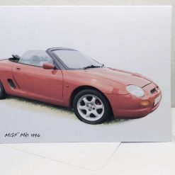 MGF Mk1 1996 (Red) - Birthday, Anniversary, Retirement or Plain Greeting Card 2 MGF Mk1 1996 (Red) - Birthday, Anniversary, Retirement or Plain Greeting Card 2