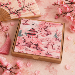 Japanese Cherry Blossom Handmade Fabric Notebook 3