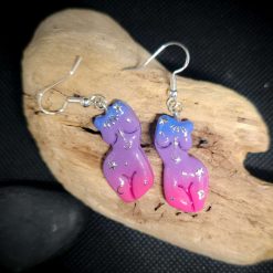 Ombre Purple Womanly Figure Earrings 2