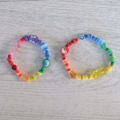 Rainbow mixed bead bracelet