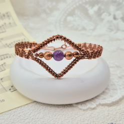 Amethyst Bare Copper Wirework Bracelet