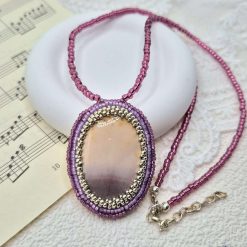 Bead Embroidered Mookaite Necklace