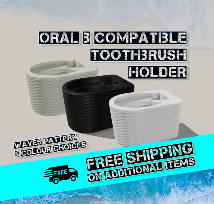 Oral B Compatible Toothbrush Holder | Stripes Waves Honeycomb Pattern Wall Mount, Cable Tidy Oral B Compatible Toothbrush Holder | Stripes Waves Honeycomb Pattern Wall Mount, Cable Tidy