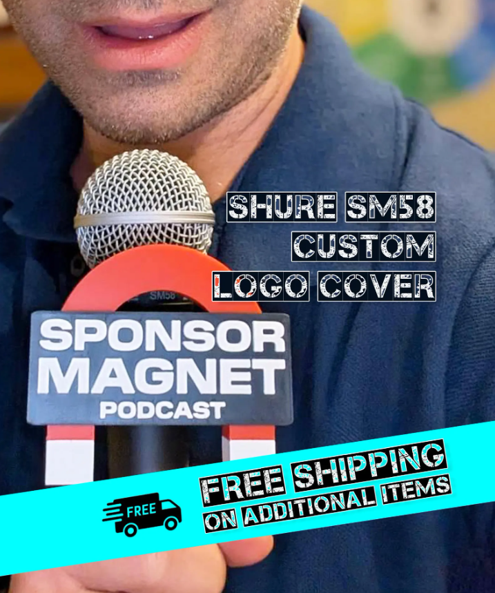 Shure SM58 compatible Custom Microphone Cover | Personalized Logo Mount Streamer Podcaster Accessory Shure SM58 compatible Custom Microphone Cover | Personalized Logo Mount Streamer Podcaster Accessory