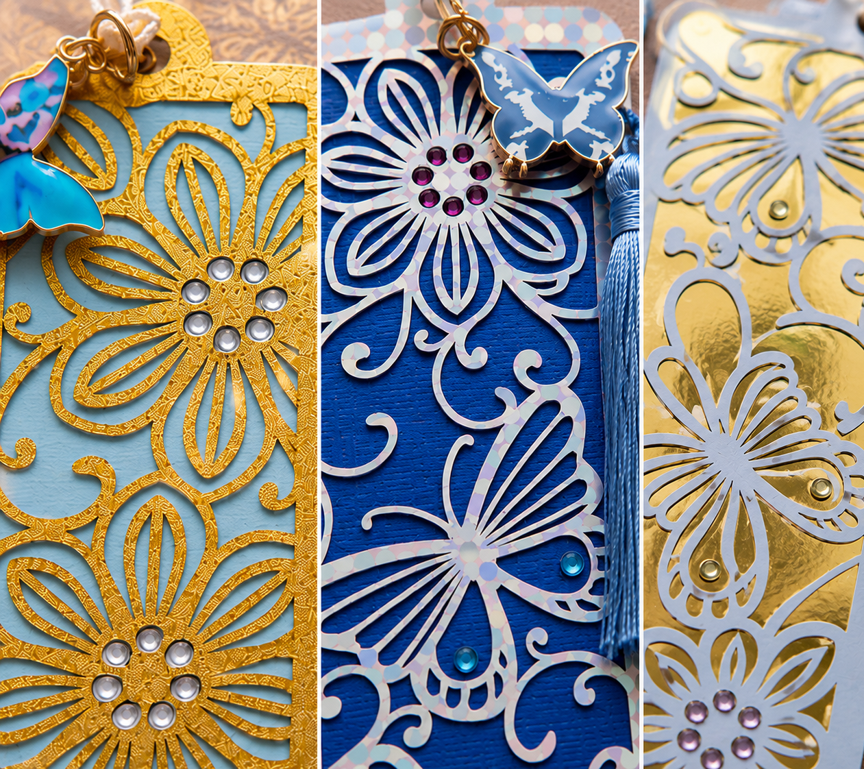 Handmade Bookmark Gift Set – Set of 3 Floral & Butterfly Bookmarks Handmade Bookmark Gift Set – Set of 3 Floral & Butterfly Bookmarks