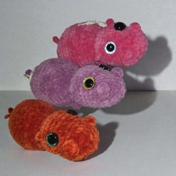 Crochet Chunky Hippo Plush: Handmade Chenille Amigurumi, UKCA Tested - baby safe plush