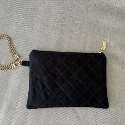 Black Silk style evening/prom bag with quilting detail