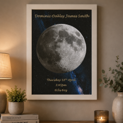 Personalised Moon Phase Print | Custom Anniversary Gift, Wedding Keepsake