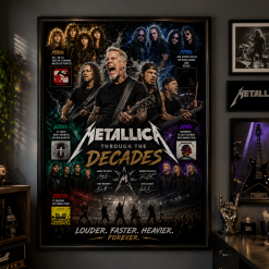 Metallica Through the Decades | Heavy Metal Wall Art | Rock Band Poster | Music Room Decor | Gift for Metal Fans | Digital Download 1